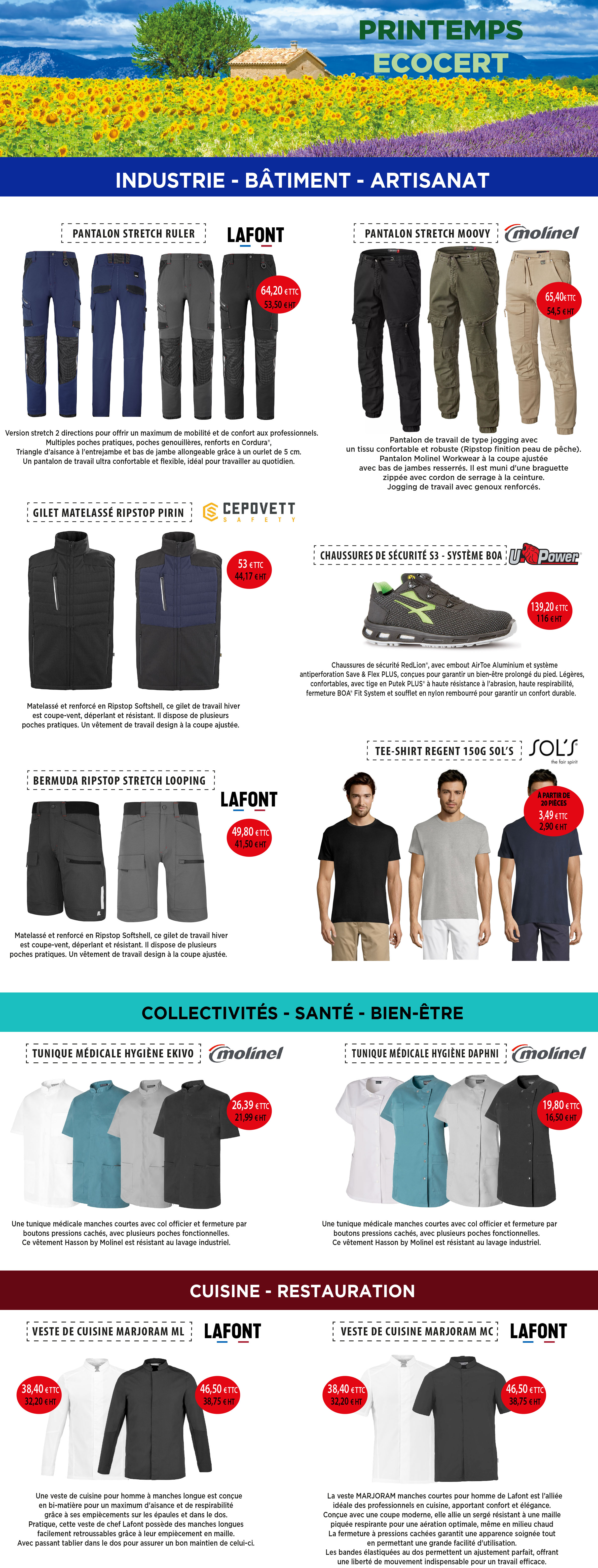 PANTALON DE TRAVAIL_VESTE DE CUISINE_TUNIQUE MEDICALE_VALENCE